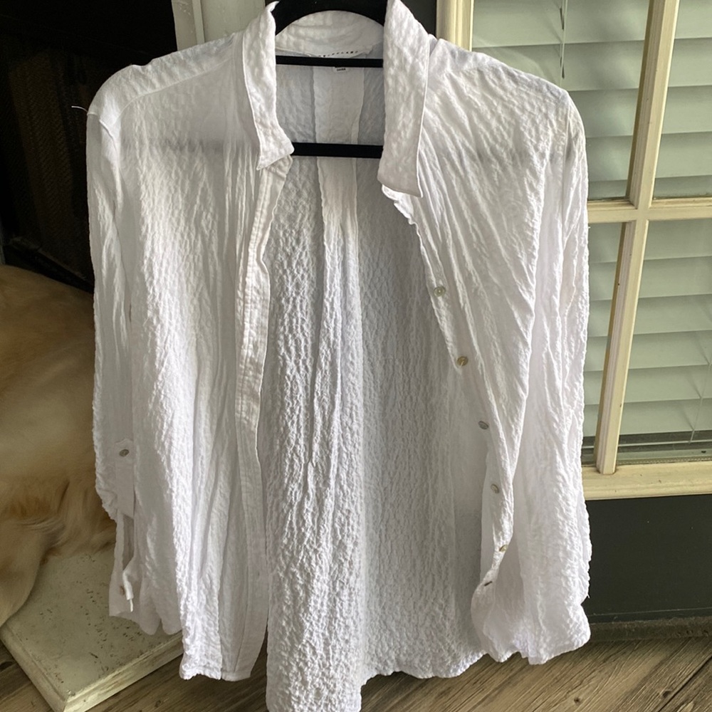 white button down top size Large